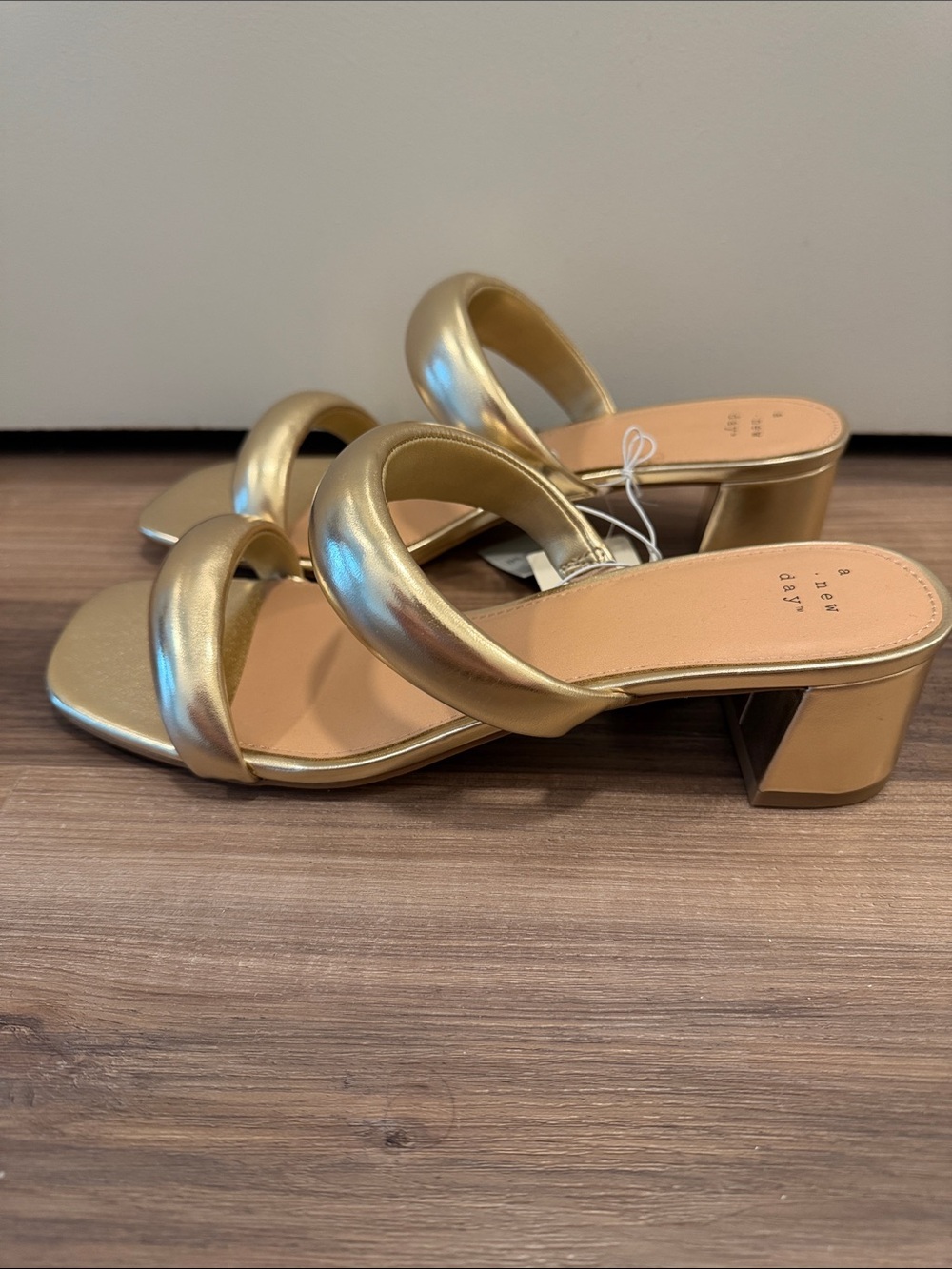 a new day Metallic Gold Double-Band Slide Mules - Women - Picture 2 of 2